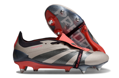 Men's Adidas Predator Elite Foldover Tongue SG Soft Ground Low-Tops Football Boots - Gold/Blue/Red