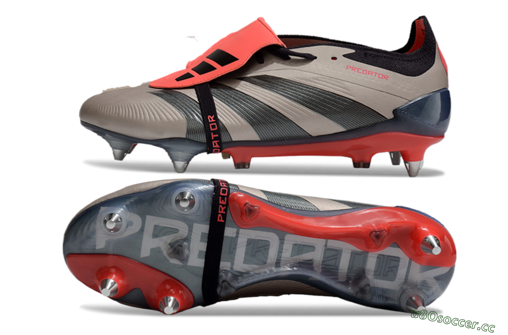 Men's Adidas Predator Elite Foldover Tongue SG Soft Ground Low-Tops Football Boots - Gold/Blue/Red 1