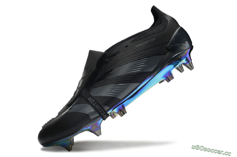 Men's Adidas Predator Elite Foldover Tongue SG Soft Ground Low-Tops Football Boots - Black/Silver/Gold 5