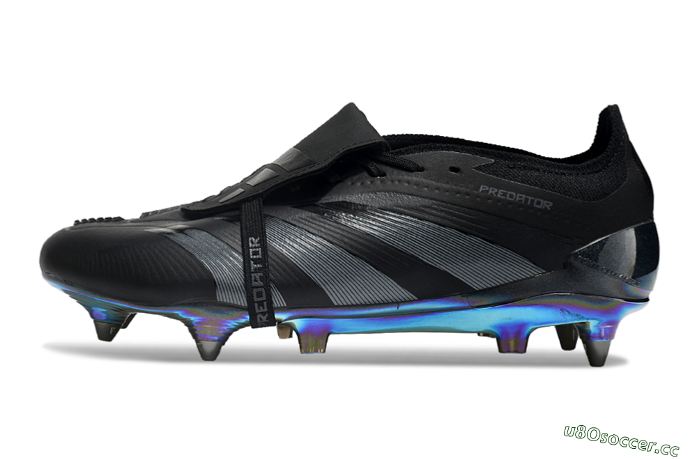 Men's Adidas Predator Elite Foldover Tongue SG Soft Ground Low-Tops Football Boots - Black/Silver/Gold 0