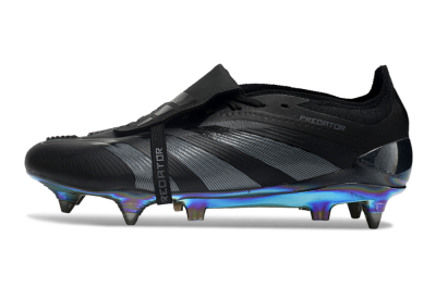 Men's Adidas Predator Elite Foldover Tongue SG Soft Ground Low-Tops Football Boots - Black/Silver/Gold
