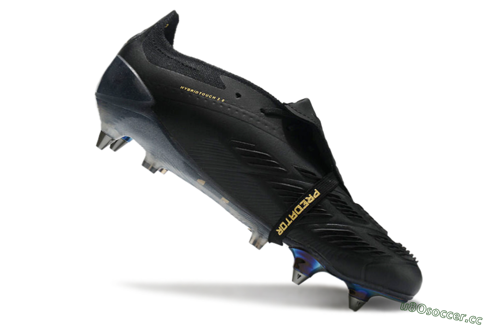 Men's Adidas Predator Elite Foldover Tongue SG Soft Ground Low-Tops Football Boots - Black/Silver/Gold 4