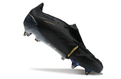 Men's Adidas Predator Elite Foldover Tongue SG Soft Ground Low-Tops Football Boots - Black/Silver/Gold