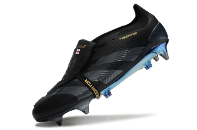 Men's Adidas Predator Elite Foldover Tongue SG Soft Ground Low-Tops Football Boots - Black/Silver/Gold