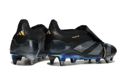 Men's Adidas Predator Elite Foldover Tongue SG Soft Ground Low-Tops Football Boots - Black/Silver/Gold