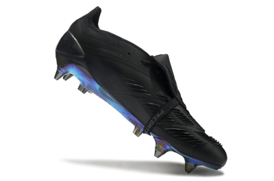 Men's Adidas Predator Elite Foldover Tongue SG Soft Ground Low-Tops Football Boots - Black/Silver/Gold