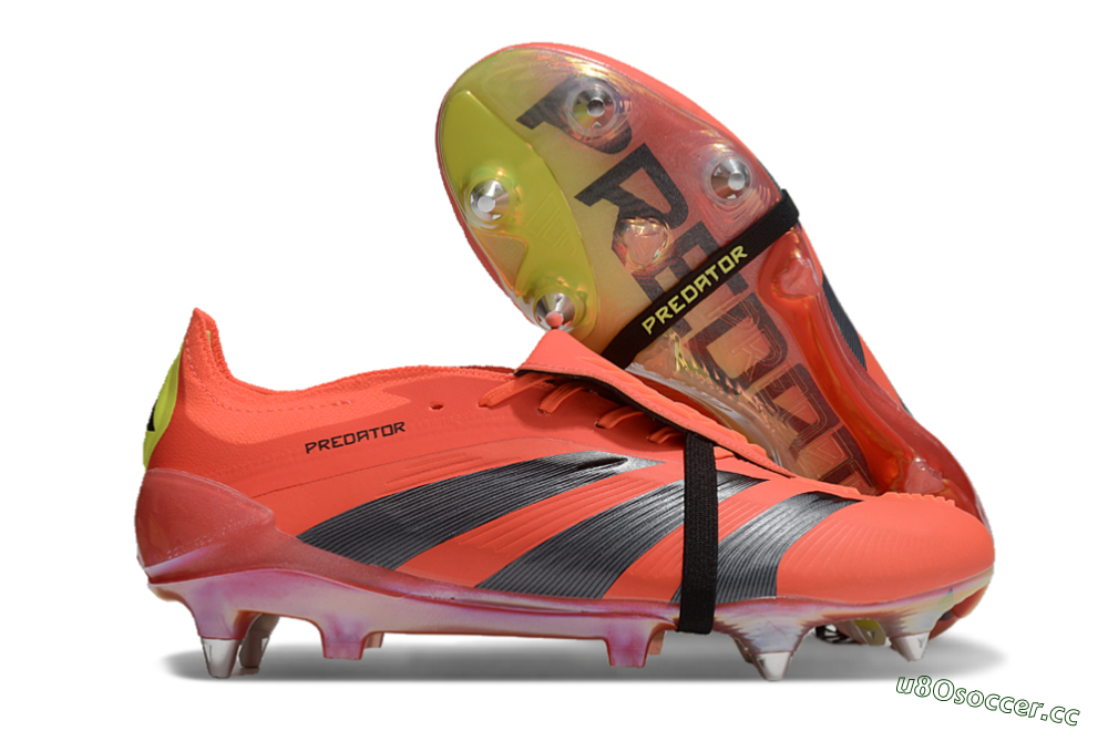 Men's Adidas Predator Elite Foldover Tongue SG Soft Ground Low-Tops Football Boots - Red/Black/Yellow 2