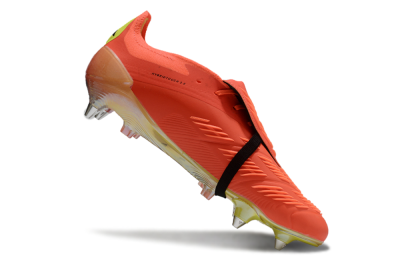 Men's Adidas Predator Elite Foldover Tongue SG Soft Ground Low-Tops Football Boots - Red/Black/Yellow