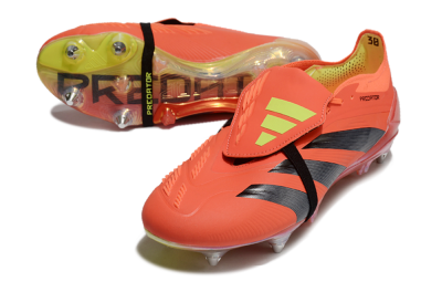 Men's Adidas Predator Elite Foldover Tongue SG Soft Ground Low-Tops Football Boots - Red/Black/Yellow
