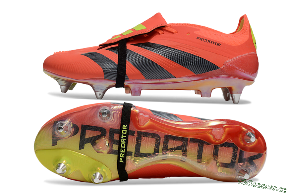 Men's Adidas Predator Elite Foldover Tongue SG Soft Ground Low-Tops Football Boots - Red/Black/Yellow 1