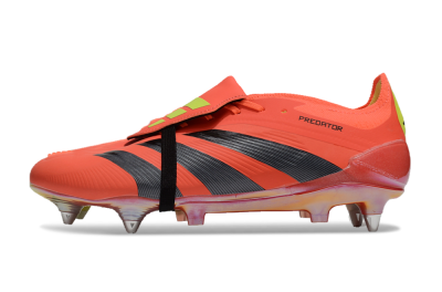 Men's Adidas Predator Elite Foldover Tongue SG Soft Ground Low-Tops Football Boots - Red/Black/Yellow