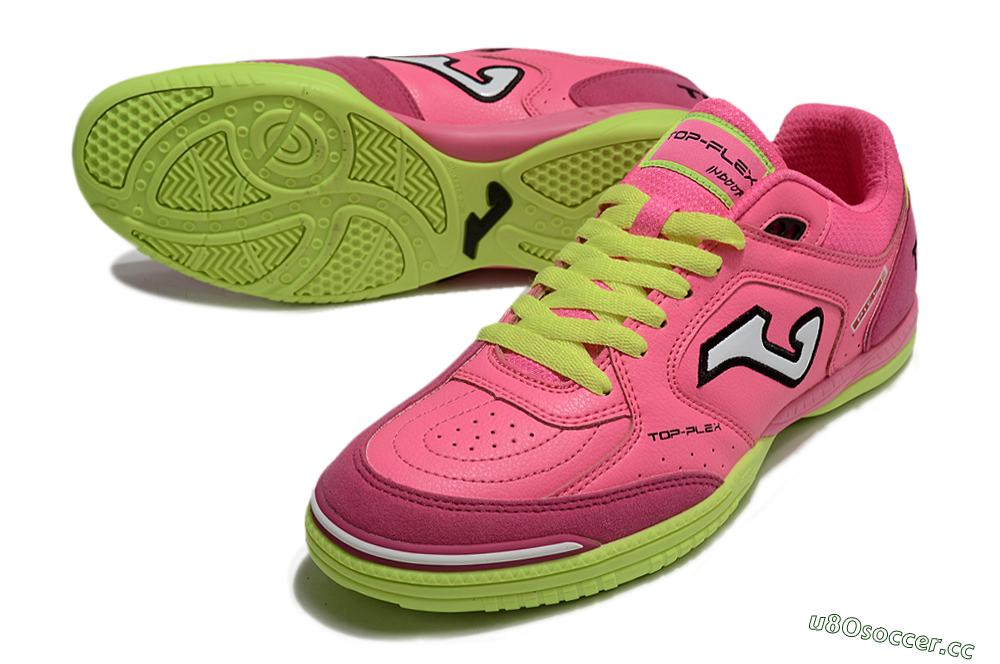 Men's Joma Top Flex IC Indoor & Futsal Low-Tops Football Shoes - Pink/White/Yellow 3