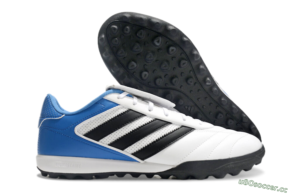 Men's Adidas Copa Gloro 2 TF Artificial Turf Low-Tops Football Shoes - White/Black/Blue 2