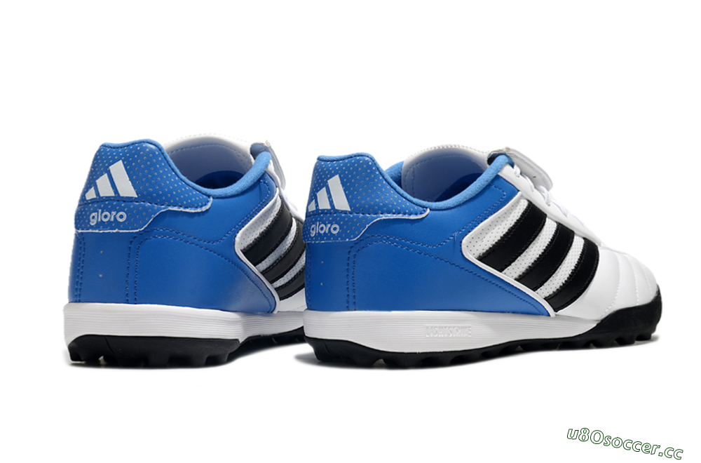 Men's Adidas Copa Gloro 2 TF Artificial Turf Low-Tops Football Shoes - White/Black/Blue 6