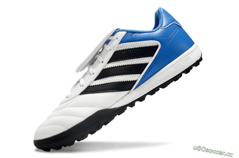 Men's Adidas Copa Gloro 2 TF Artificial Turf Low-Tops Football Shoes - White/Black/Blue 5