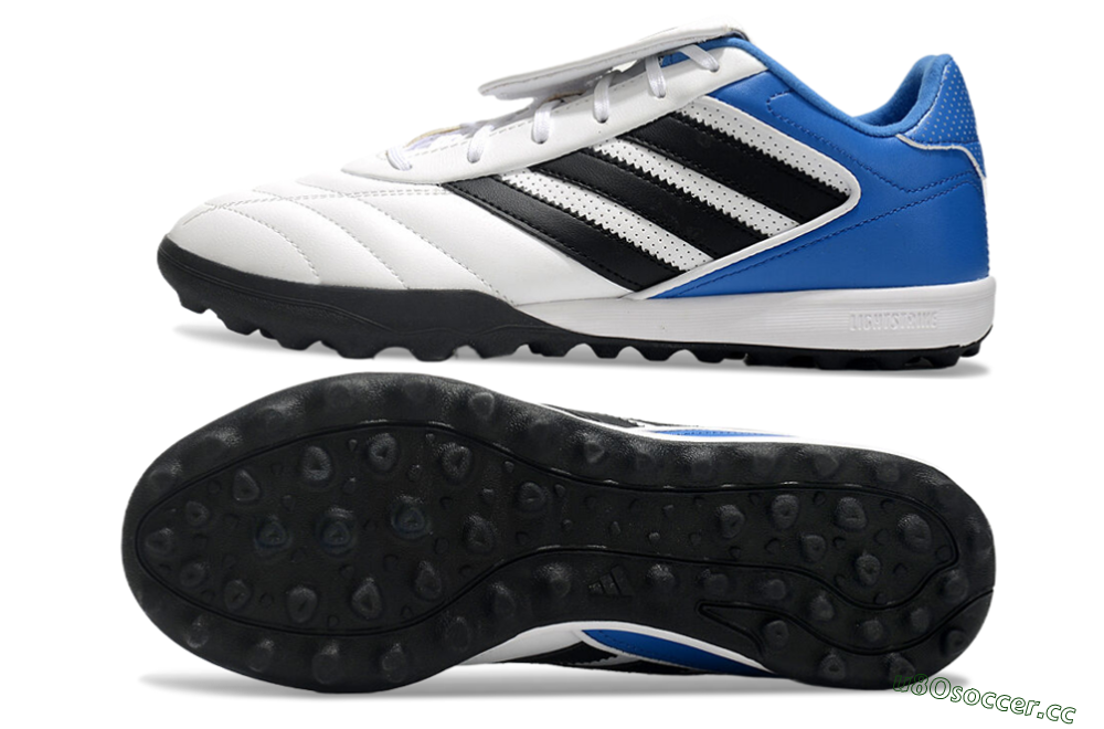 Men's Adidas Copa Gloro 2 TF Artificial Turf Low-Tops Football Shoes - White/Black/Blue 1