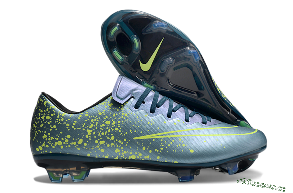Men's Nike Mercurial Vapor 10 FG Firm Ground Low-Tops Football Boots - Jade/Yellow/Black 2