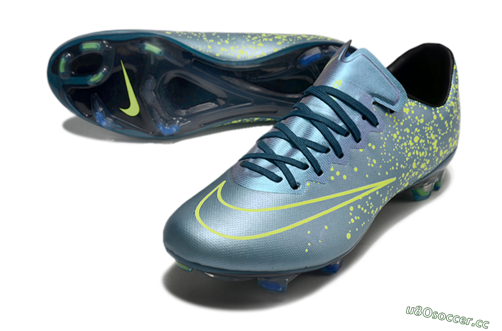 Men's Nike Mercurial Vapor 10 FG Firm Ground Low-Tops Football Boots - Jade/Yellow/Black 3