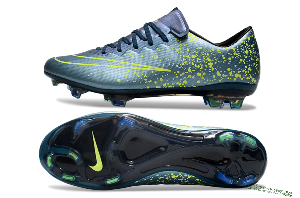 Men's Nike Mercurial Vapor 10 FG Firm Ground Low-Tops Football Boots - Jade/Yellow/Black 1
