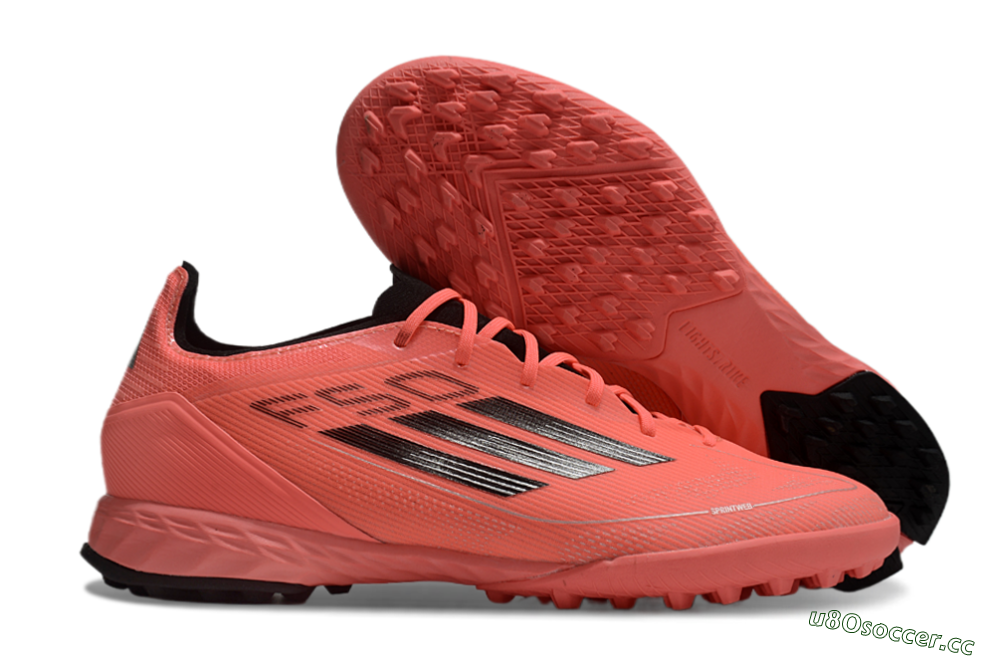 Men's Adidas F50 Pro TF Artificial Turf Low-Tops Football Shoes - Red/Black 2