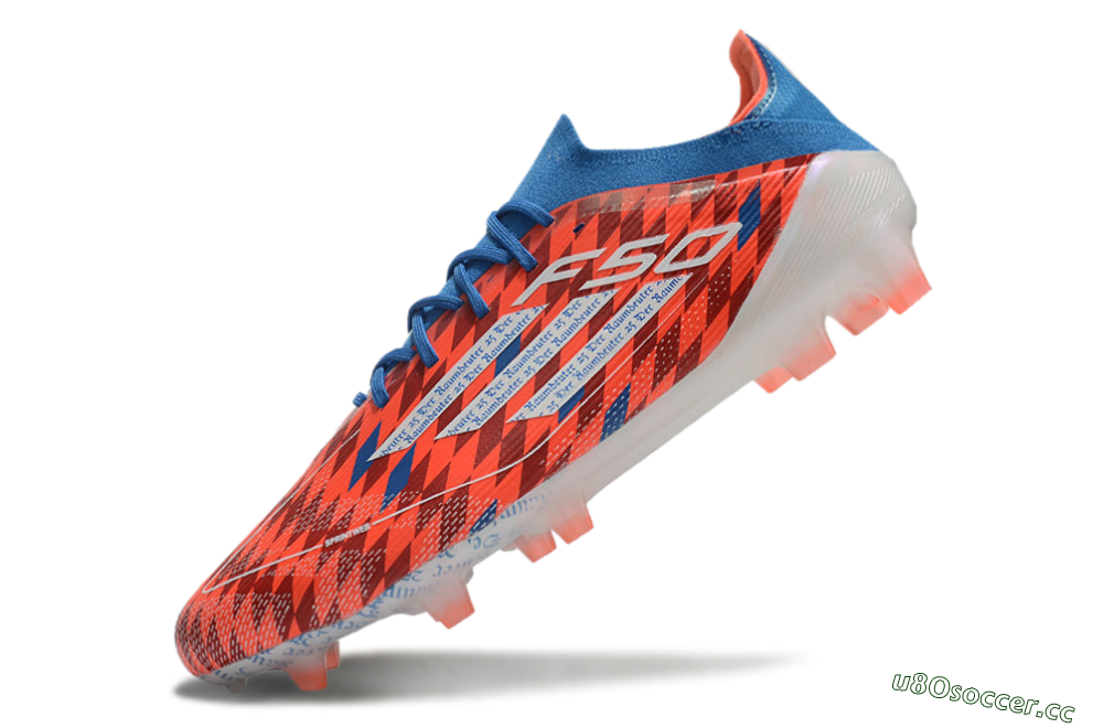 Men's Adidas F50 Elite FG Firm Ground Low-Tops Football Boots - Red/White/Blue 5