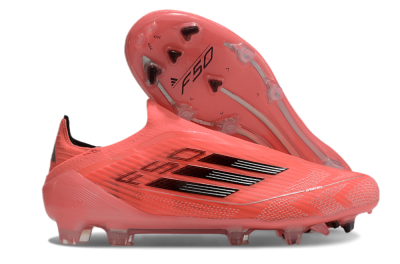 Men's Adidas F50 Elite Laceless FG Firm Ground Low-Tops Football Boots - Red/Black