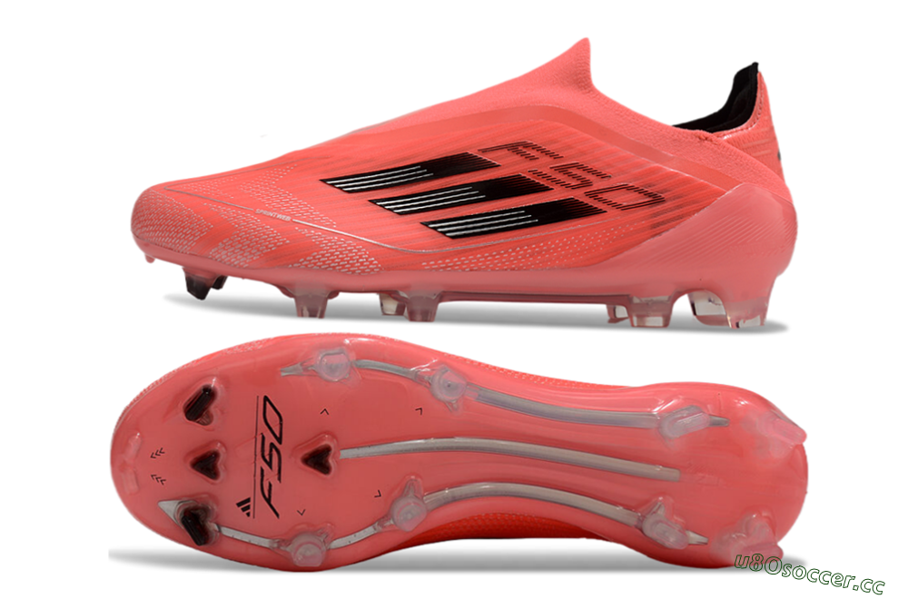 Men's Adidas F50 Elite Laceless FG Firm Ground Low-Tops Football Boots - Red/Black 1