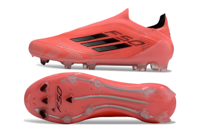 Men's Adidas F50 Elite Laceless FG Firm Ground Low-Tops Football Boots - Red/Black