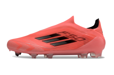 Men's Adidas F50 Elite Laceless FG Firm Ground Low-Tops Football Boots - Red/Black