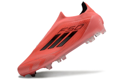 Men's Adidas F50 Elite Laceless FG Firm Ground Low-Tops Football Boots - Red/Black