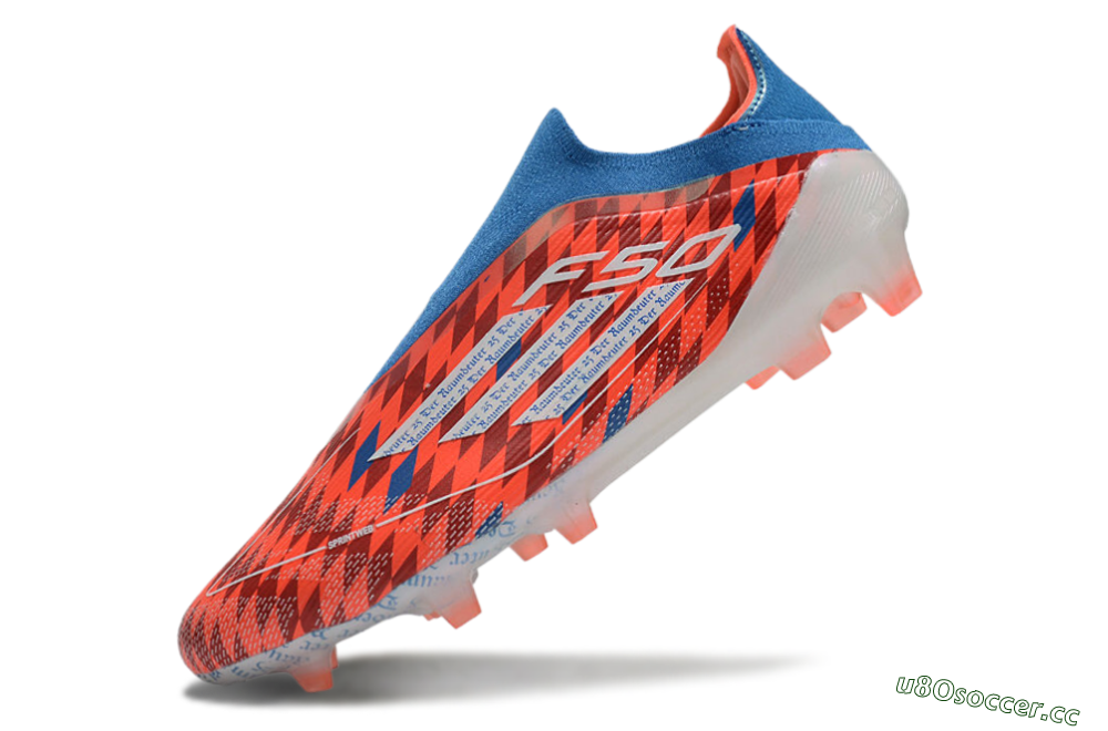 Men's Adidas F50 Elite Laceless FG Firm Ground Low-Tops Football Boots - Red/White/Blue 5