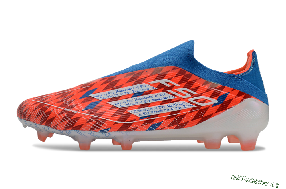 Men's Adidas F50 Elite Laceless FG Firm Ground Low-Tops Football Boots - Red/White/Blue 0