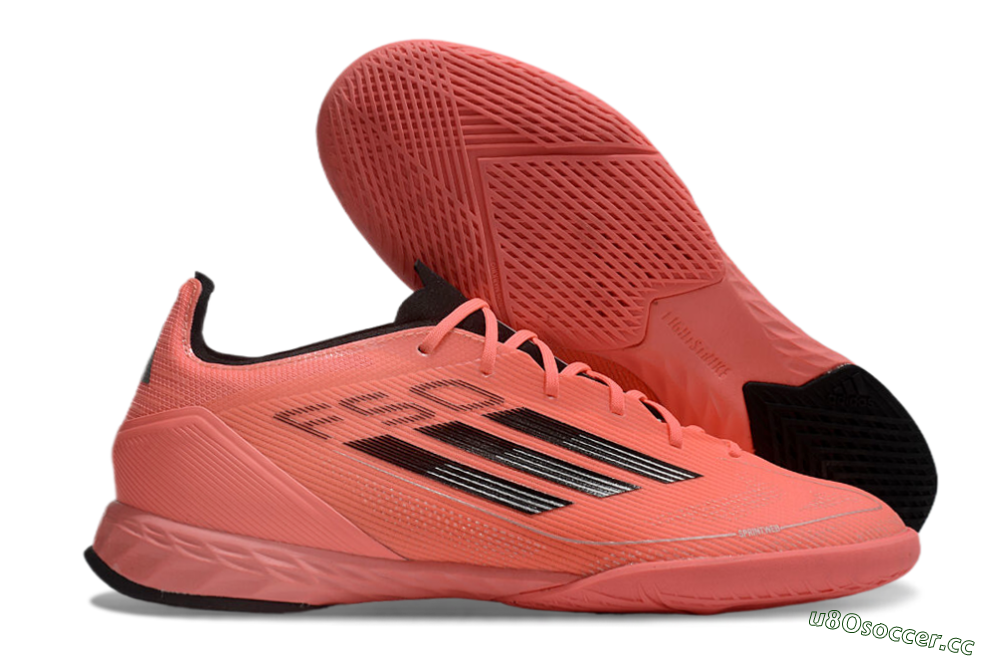 Men's Adidas F50 Pro IC Indoor & Futsal Low-Tops Football Shoes - Red/Black 2