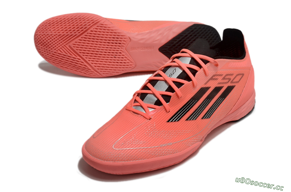 Men's Adidas F50 Pro IC Indoor & Futsal Low-Tops Football Shoes - Red/Black 3