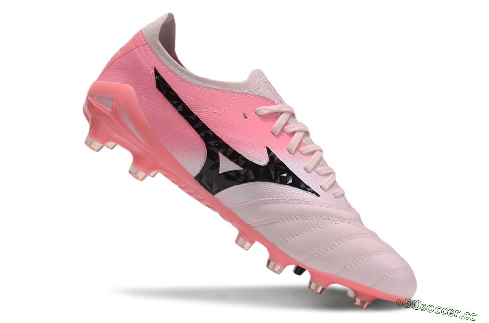 Men's Mizuno Morelia Neo 4 FG Firm Ground Low-Tops Football Boots - Pink/Black/White 4