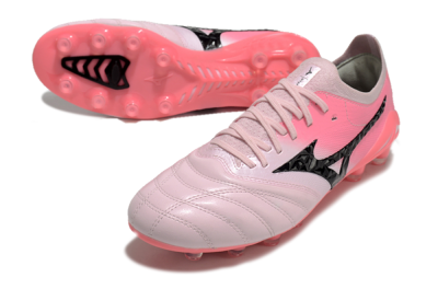Men's Mizuno Morelia Neo 4 FG Firm Ground Low-Tops Football Boots - Pink/Black/White