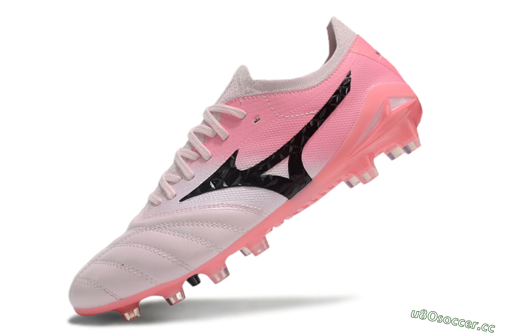 Men's Mizuno Morelia Neo 4 FG Firm Ground Low-Tops Football Boots - Pink/Black/White 5