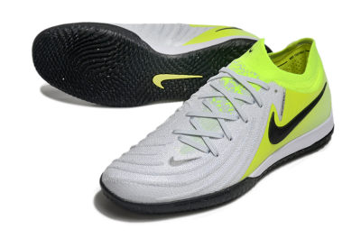 Men's Nike Phantom GX 2 Elite IC Indoor & Futsal Low-Tops Football Shoes - Grey/Black/Yellow