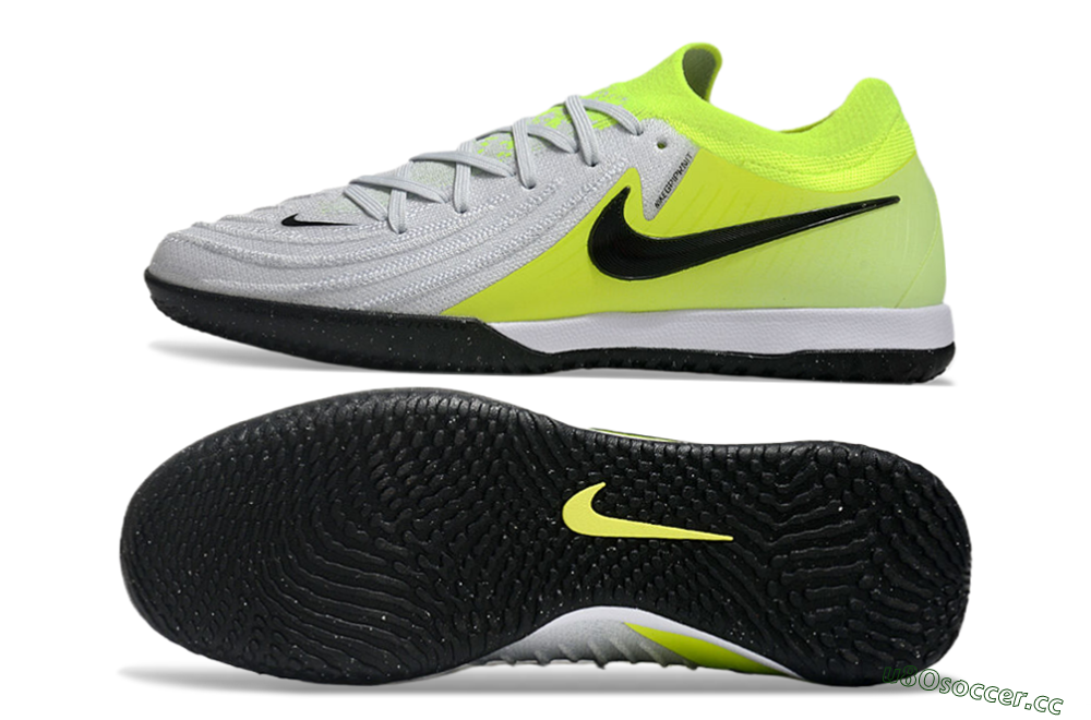 Men's Nike Phantom GX 2 Elite IC Indoor & Futsal Low-Tops Football Shoes - Grey/Black/Yellow 1