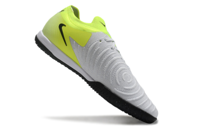 Men's Nike Phantom GX 2 Elite IC Indoor & Futsal Low-Tops Football Shoes - Grey/Black/Yellow