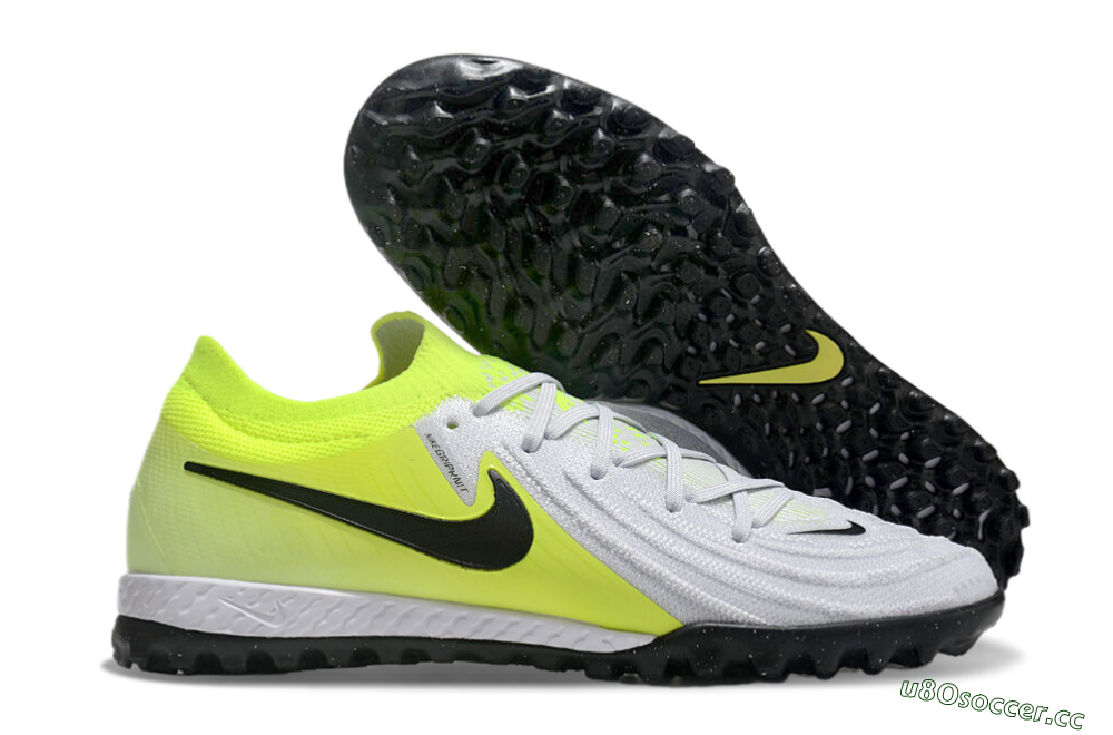 Men's Nike Phantom GX 2 Elite TF Artificial Turf Low-Tops Football Shoes - Grey/Black/Yellow 2