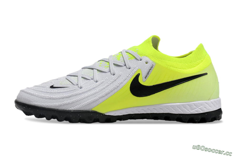 Men's Nike Phantom GX 2 Elite TF Artificial Turf Low-Tops Football Shoes - Grey/Black/Yellow 0