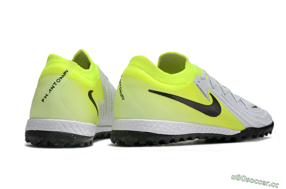Men's Nike Phantom GX 2 Elite TF Artificial Turf Low-Tops Football Shoes - Grey/Black/Yellow 6