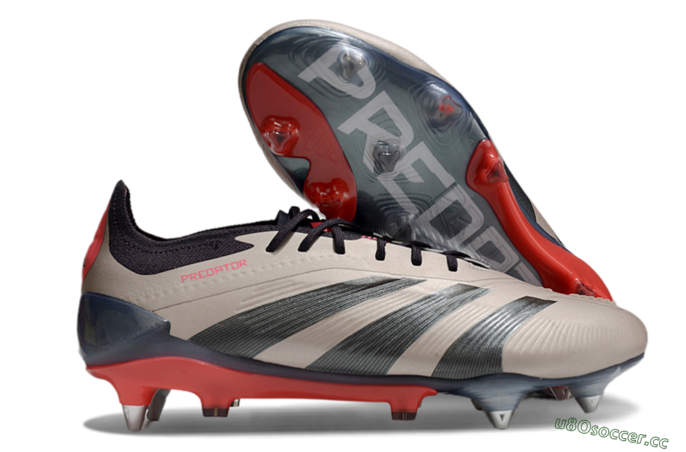 Men's Adidas Predator 24 Elite FG Firm Ground Low-Tops Football Boots - Gold/Blue/Red 2