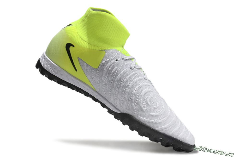 Men's Nike Phantom Luna Elite NU TF Artificial Turf High-Tops Football Shoes - Grey/Yellow/Black 4