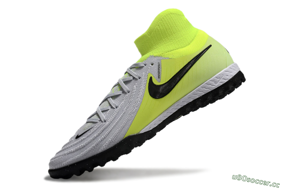 Men's Nike Phantom Luna Elite NU TF Artificial Turf High-Tops Football Shoes - Grey/Yellow/Black 5