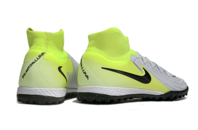 Men's Nike Phantom Luna Elite NU TF Artificial Turf High-Tops Football Shoes - Grey/Yellow/Black