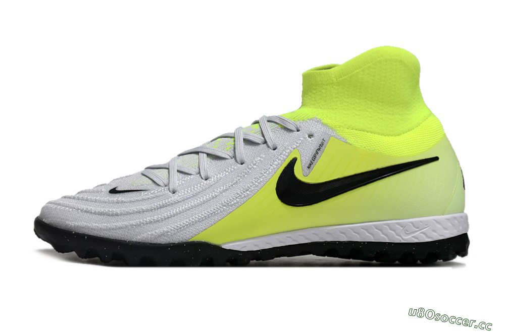 Men's Nike Phantom Luna Elite NU TF Artificial Turf High-Tops Football Shoes - Grey/Yellow/Black 0