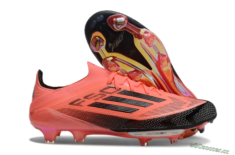 Men's Adidas F50+ Lightstrike Pro FG Firm Ground Low-Tops Football Boots - Red/Black 2
