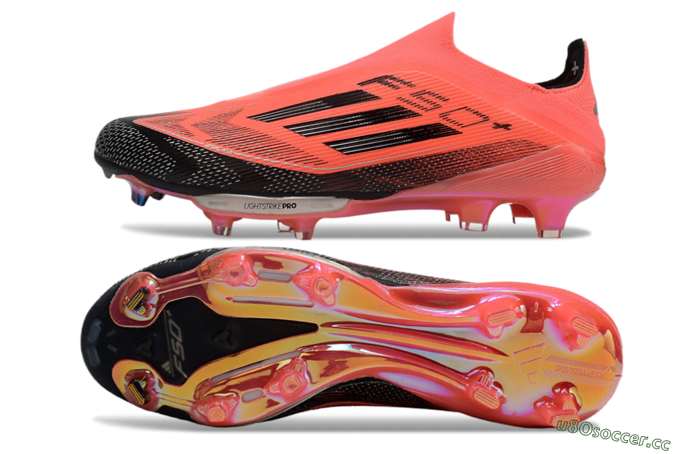 Unisex Adidas F50+ Lightstrike Pro Laceless FG Firm Ground Low-Tops Football Boots - Red/Black/Silver 1